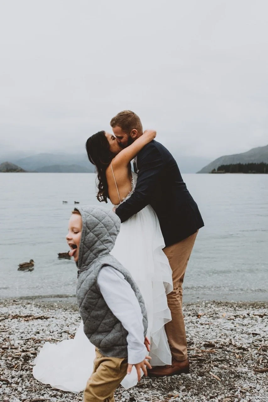 Ryan and Karley's elopement in Wanaka with their kids present